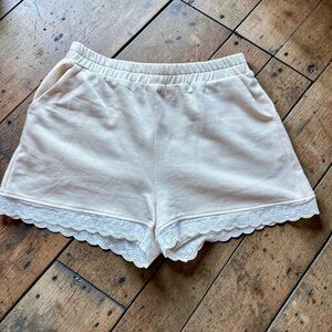 Shop Janae Cream Lace Trim Lounge Shorts Women’s Medium Soft Stretch Sleep Short